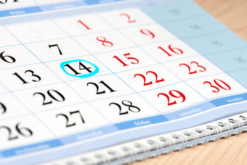 Fototapeta premium Calendar date highlighted in blue