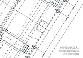 Mechanical Engineering drawing. Blueprints. Mechanics. Cover. Engineering design, construction