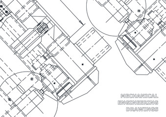 Mechanical Engineering drawing. Blueprints. Mechanics. Cover, background for your design