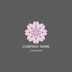 Business logo. Floral, Oriental logo. The logo of the company in an Oriental-style, henna style. Magenta