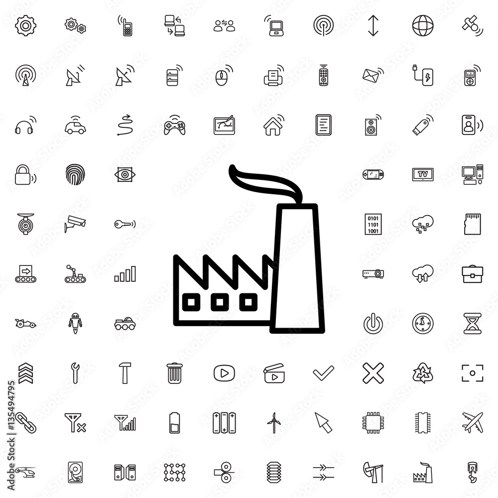 Sticker factory icon vector