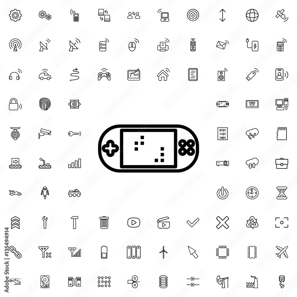 Aufkleber portable game console icon vector