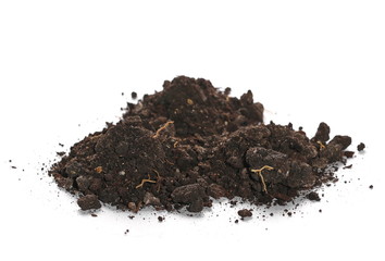  pile dirt isolated on white background, with clipping path