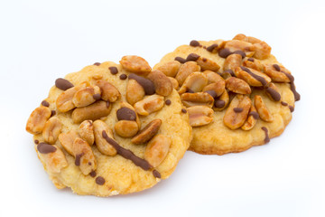 Cookies nuts on the  isolated on white background.