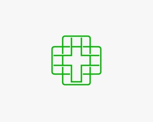 Fototapeta premium Icon of christian catholic crosse ,medical Vector logo .