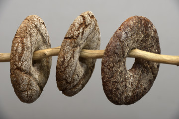 three finnish round rye bread