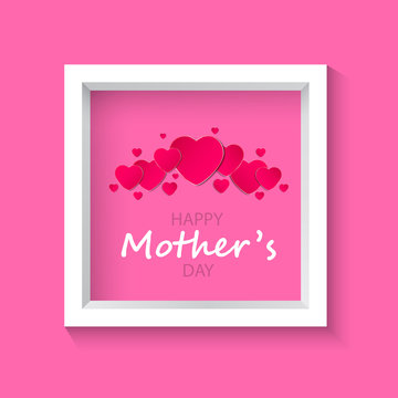 Beautiful frame on a pink background.Mother's day.