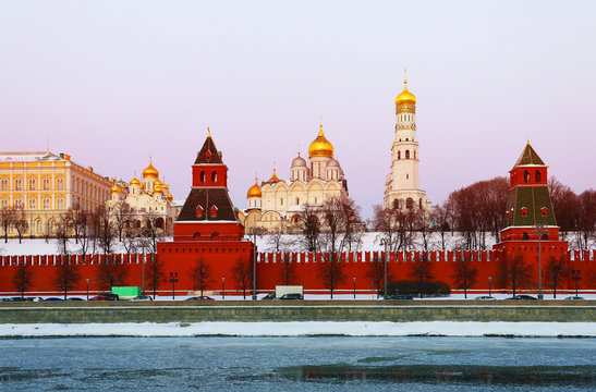 Photo landscape fragment of the Moscow Kremlin