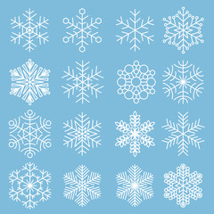 Obraz na płótnie Canvas Thin line snowflakes