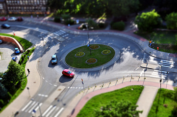 Katowice z lotu ptaka - tilf shift (rondo) © Anna