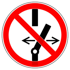 srr98 SignRoundRed - german - Verbotszeichen: Elektrizität - Schalten verboten / Nicht schalten / Pfeil - english - prohibition sign / electricity - do not switch / men at work / arrow - xxl g4992