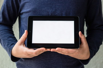 Teenager with the tablet. 