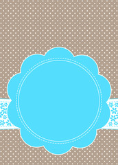 Flower frame on polka dots background