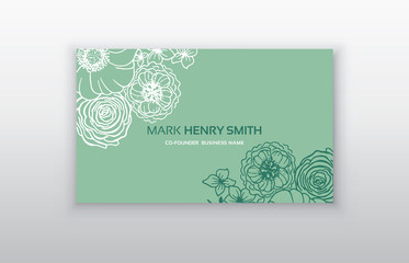 Set of business card with floral arabic ornament. Floral vintage business card, invitation or announcement.