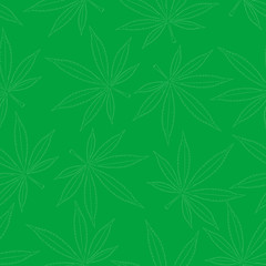 Marijuana leaves seamless vector pattern.