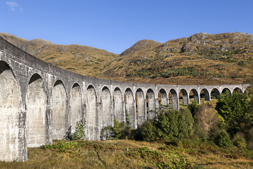 Glenfinnan Viaduct in West Scottish Highlands