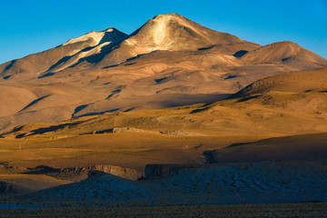 Fototapeta na wymiar Dormant volcano Uturunku in the Cordillera de Lipez in Potosi Department, Bolivia.