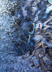 Sea ice patterns and bubbles