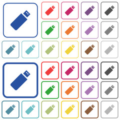 Pendrive outlined flat color icons
