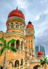Fototapeta na wymiar Sultan Abdul Samad Building in Kuala Lumpur. Built in 1897, it houses now offices of the Information Ministry. Malaysia