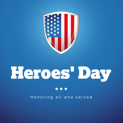 Heroes Day USA banner set