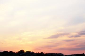 Fototapeta na wymiar Landscape of summer sky on sunset
