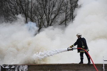 Fototapeta premium Feuerwehr im Einsatz