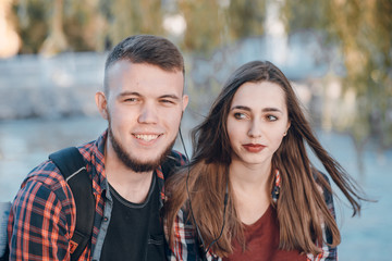 Fototapeta premium loving couple on a walk