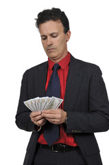 Man Holding 100 Dollar Bills