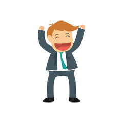 Successful businessman cartoon icon vector illustration graphic design