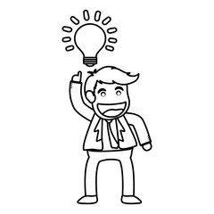 Successful businessman cartoon icon vector illustration graphic design
