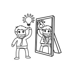 Successful businessman cartoon icon vector illustration graphic design