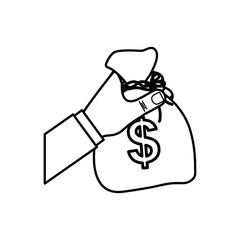 Bag of money icon vector illustration graphic design
