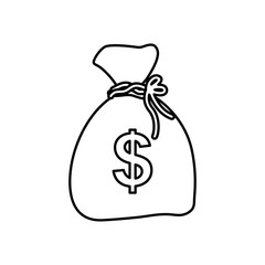 Bag of money icon vector illustration graphic design