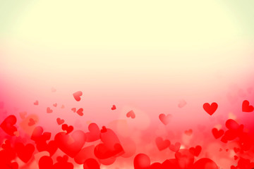 Red Harts Abstract Love Background - St Valentines