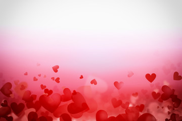 Red Harts Abstract Love Background - St Valentines