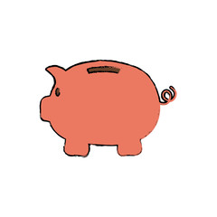 Piggy money savings icon vector illustration graphic design