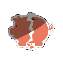 Piggy money savings icon vector illustration graphic design