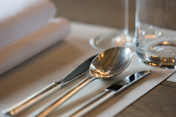 Cuttlery on elegant prepared table