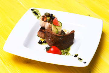 meat dish with garlic