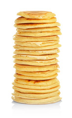 Tasty pancakes isolated on white