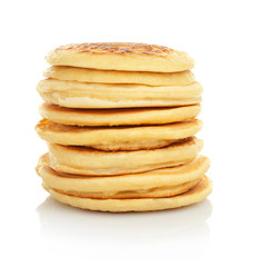 Tasty pancakes isolated on white