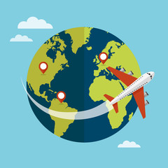 Fototapeta premium Airplane, travel concept