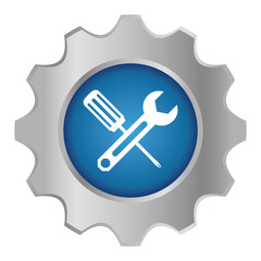 tecnical repair service emblem icon image, vector illustration