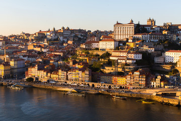 Obraz premium Ribeira in the heart of old Porto, Douro river, Portugal.