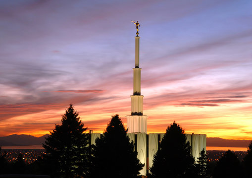 Provo Utah Temple at Sunset