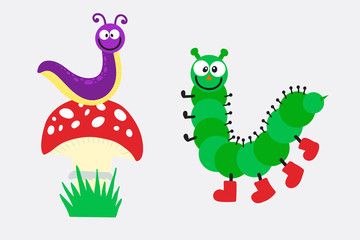 Cartoon caterpillar insect vector illustration.