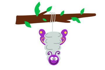 Cartoon caterpillar insect vector illustration.