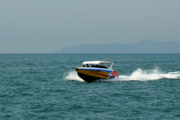 speed boat on blue water