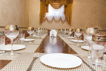 Wine glasses on a table